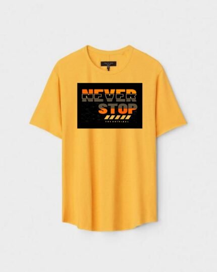 Unisex Designer Premium Quality Printed T-Shirt For Boys And Girls :: Cloth type : Cotton - Colour :: Yellow